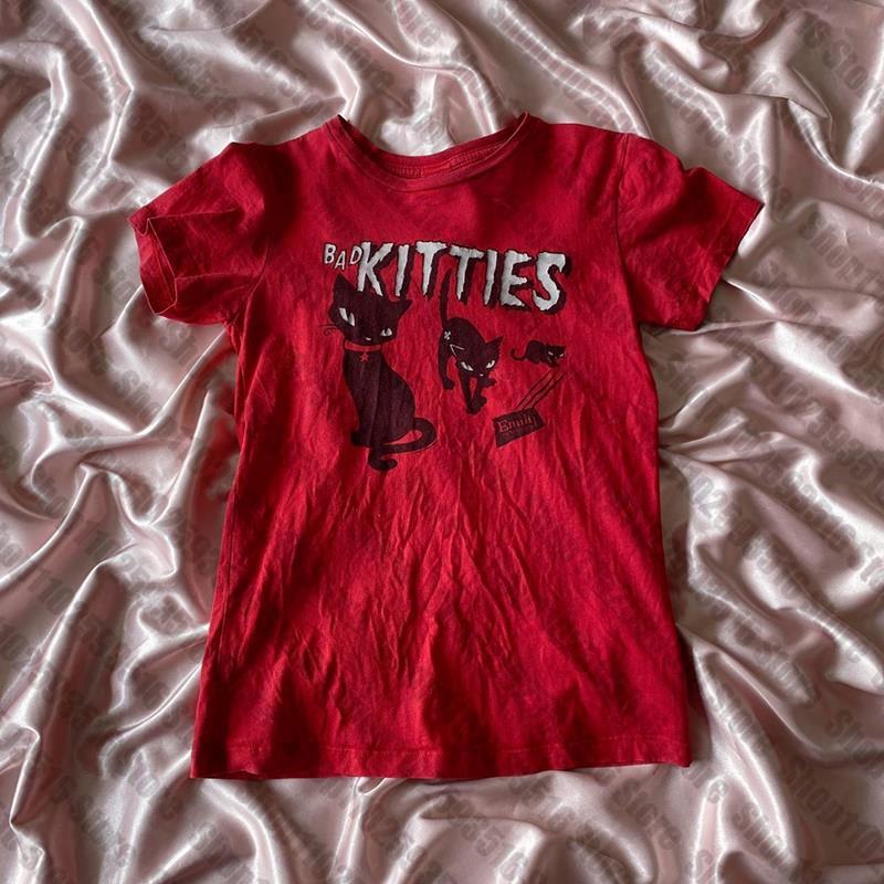 Y2K Graphic Baby Tee Crop - Y2K Grunge Cyber Goth Tee Vintage