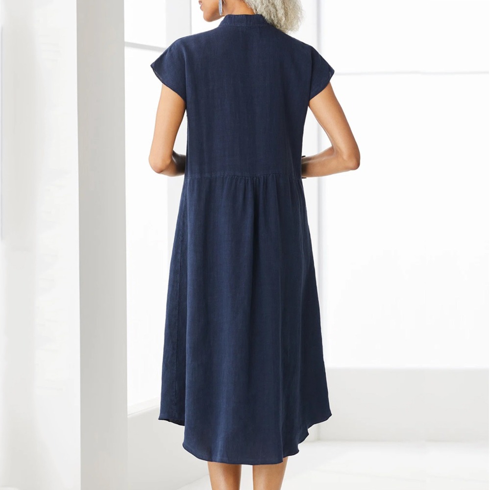 2026 Women Casual Black Shirt  - Casual Loose Linen Shirt Dress 评论和价格