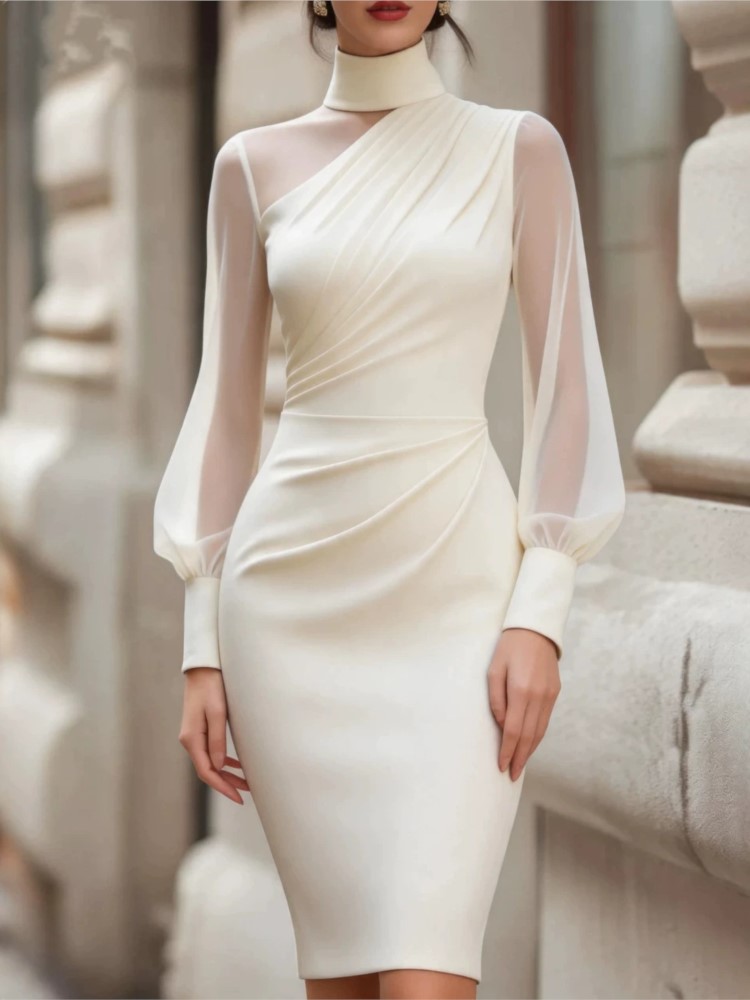 New Fashionable Mesh Sheer Lon - Sexy Mesh Sheer Bodycon Dress 评论和价格