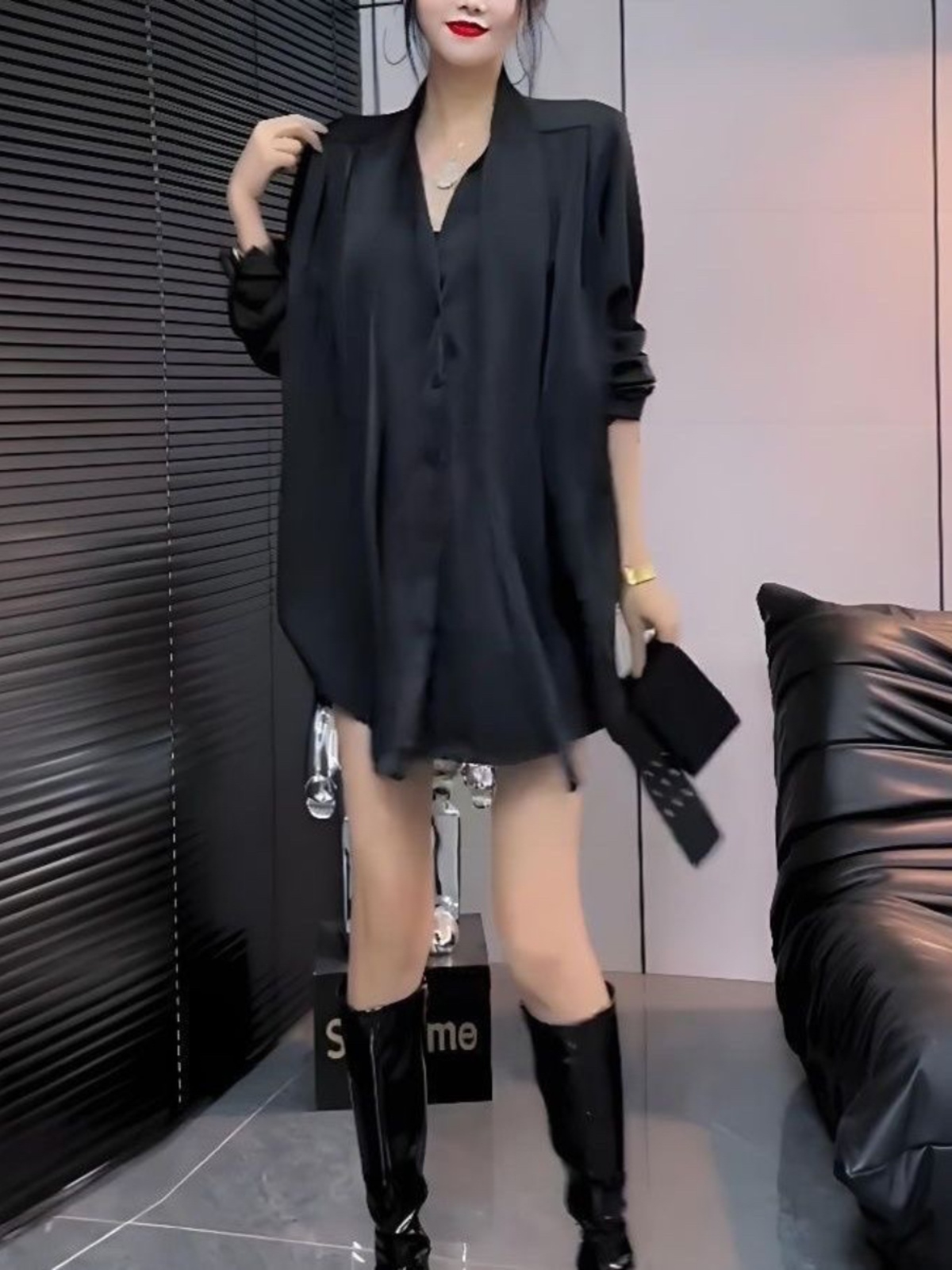 White Silk Shirt Dress Women's - Korean Style A Line Shirt Dress 评论和价格