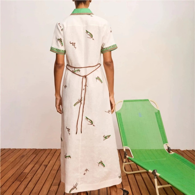 2026 Autumn New Original Women - Casual Loose Linen Shirt Dress 评论和价格